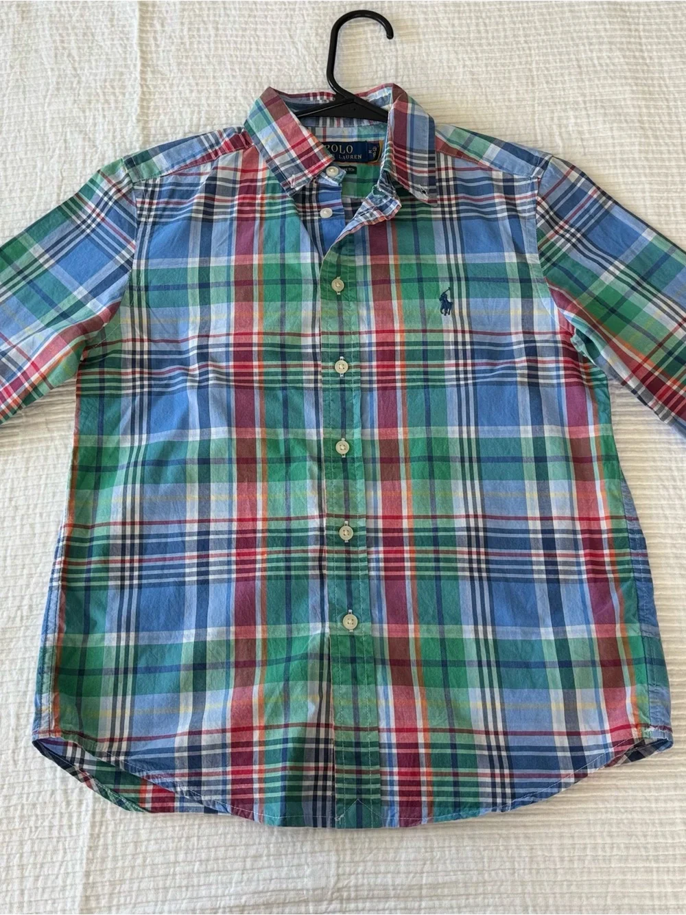 Ralph Lauren Multicolor Plaid Button-Down Shirt - Blue Green Red M(10/12) size